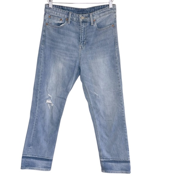Lucky Brand Blue Bridgette Slim Straight Jeans with Distressed Details Sz. 6/ 28 - Picture 1 of 9